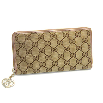 GUCCI グッチ 財布 コピー 282477 F4C2G 8594 キャンバス ラブリー LOVELY ラウンドファスナー長財布 ベージュ/ウィンターローズ